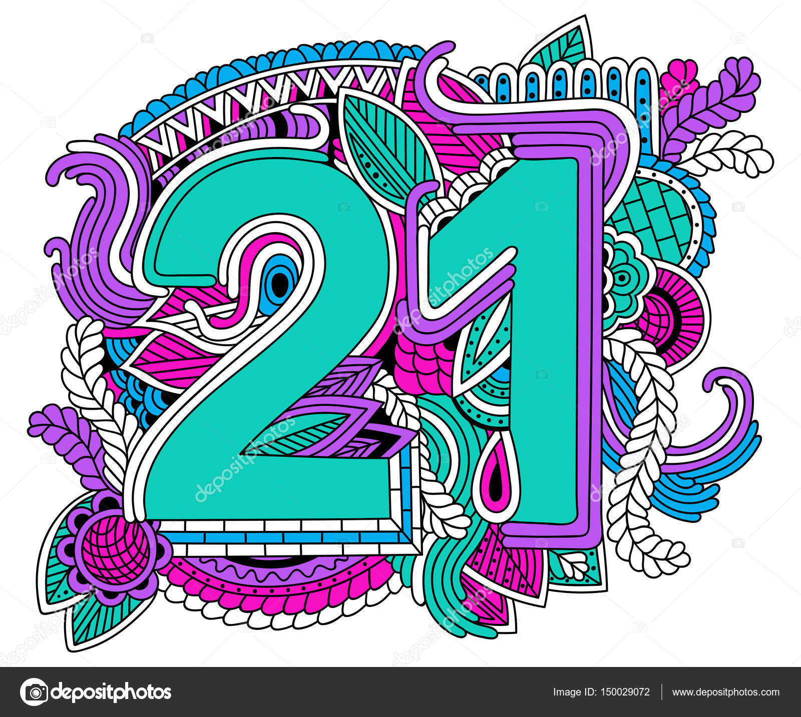 number 21 design for birthday