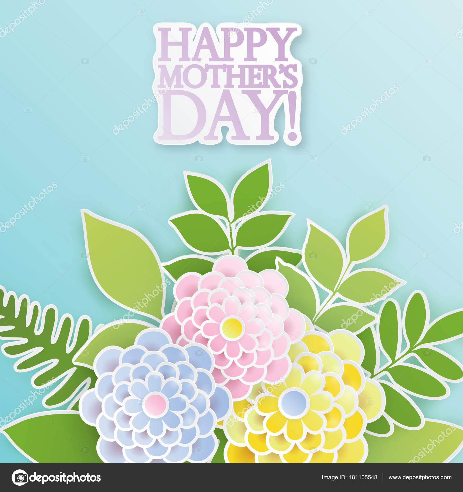 Eleganten Floralen Hintergrund Mit 3d Blumen Und Blätter