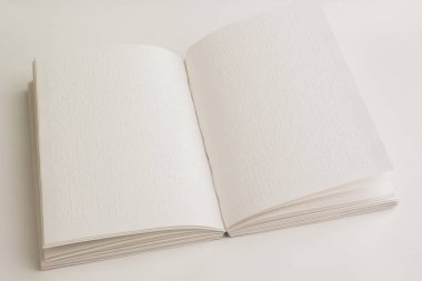 Görme engelliler için Braille ile açık bir kitap. 
