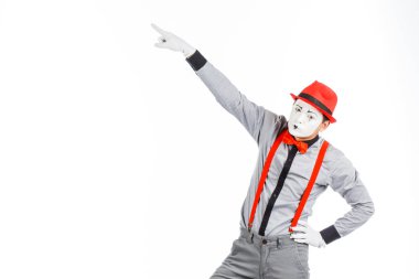 Bir adam, bir sanatçı, bir pandomim portresi. Bir şey isol gösterir