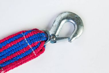 Mavi/kırmızı beyaz izole metal Kancalı halat çekme .