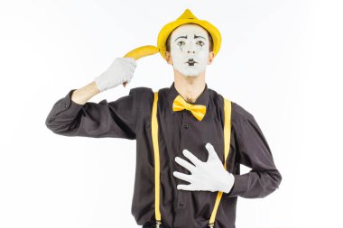 Suç, bir ganster şeklinde bir pandomim portresi. Yarış