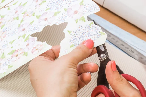 El papel cortado a mano de la muchacha, scrapbooking para la boda u otra fiesta — Foto de Stock