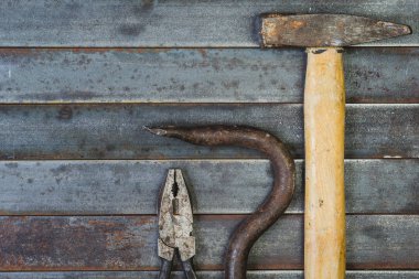 Çeşitli ekipman, araç ve el ile çalışması için araçları dizi 