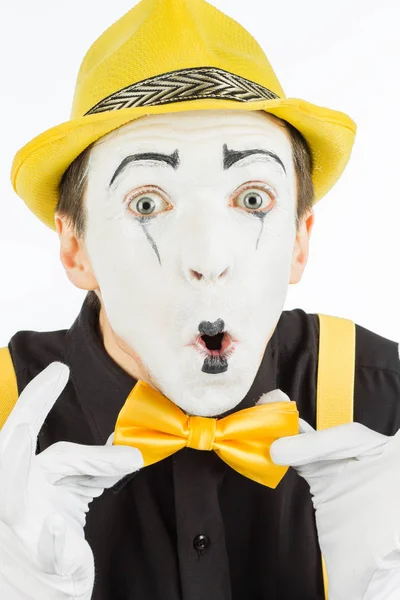 Portrait of a male actor, mime, pantomime — Stock Photo, Image