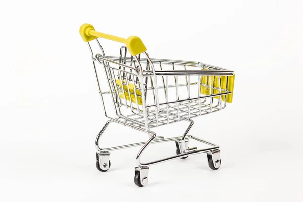 Shopping Trolley White Background — Stock Photo, Image