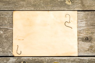 Balıkçılık, kanca, eski parça kağıt üzerinde bir ahşap mücadele - Balık tutma 