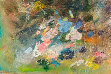 yağlı boya ile farklı renkteki yakın çekim. renkli akrilik. inci