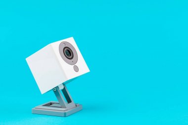 mavi arka plan, nesne, Internet, teknoloji kavramı üzerinde beyaz Web Kamerası.