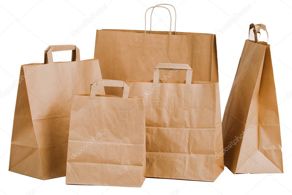 Paper bags isolated on white background