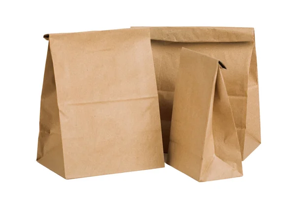 Paper Bags Isolated White Background — Stock Photo, Image