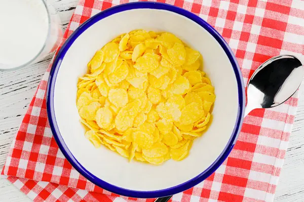 Deliciosos Cereales Una Servilleta Roja —  Fotos de Stock