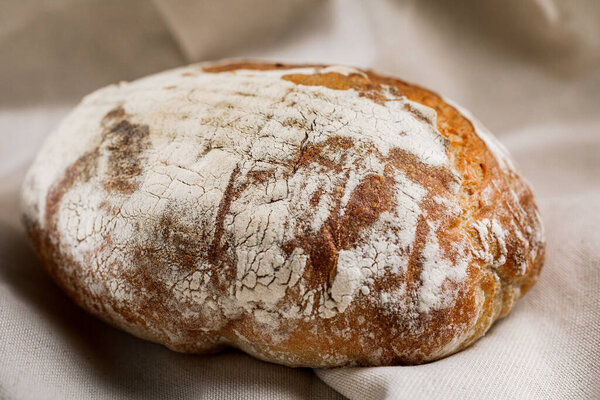 Home bread. Sourdough bread. Whole-grain rye bread.