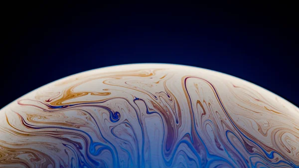 半个肥皂泡 一个抽象的半圆形背景 宇宙或行星的模型 — 图库照片