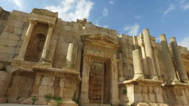 Ruins.roman ρωμαϊκά ερείπια στην πόλη Ιορδανίας Jerash. — Αρχείο Βίντεο