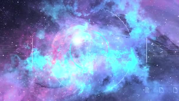 Forme futuriste avec des points de connexion colorés et des lignes .