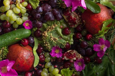 sebze ve meyve kompozisyonu