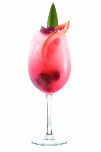 Růžová koktejl s grapefruity a hroznů — Stock fotografie
