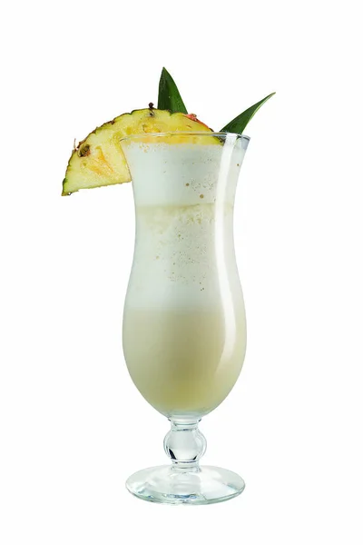 Met een schijfje ananas milkshake — Stockfoto