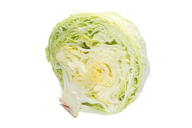 Beyaz arkaplanda yeşil lahana