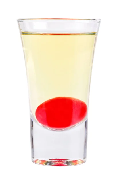 Shot. Alcoholic drink on a white background. — Stock Photo, Image