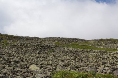 Panoramik Dağları ve kayalıklarla, Güney Ural. Dağlarda yaz. Seyahat.