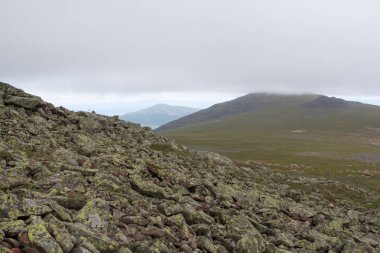 Panoramik Dağları ve kayalıklarla, Güney Ural. Dağlarda yaz. Seyahat.