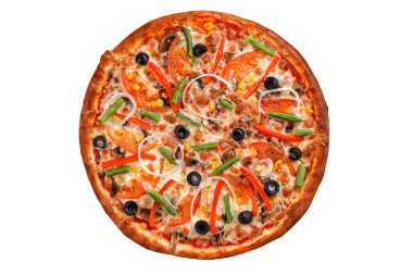 Hawai pizza Üstten Görünüm