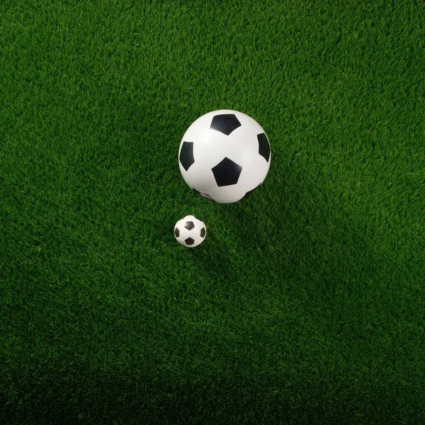 Bolas Futebol Relva Verde Concept World Cup Espaço Cópia — Fotografia de Stock