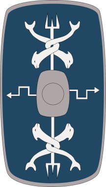Vector shield of Legio XXX Ulpia Victrix on white background clipart