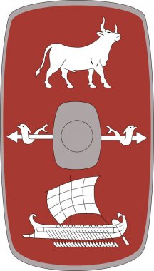 Lejyon X Fretensis vektör kalkan beyaz arka plan üzerinde