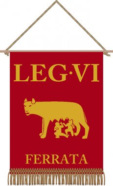 Lejyon VI Ferrata Fidelis Constans vektör standart beyaz arka plan üzerinde