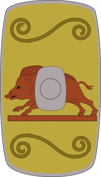 Escudo vectorial de la Legio XVII Gallica sobre fondo blanco — Vector de stock