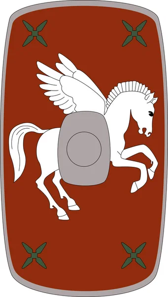 Escudo vectorial de Legio II Adiutrix sobre fondo blanco — Vector de stock