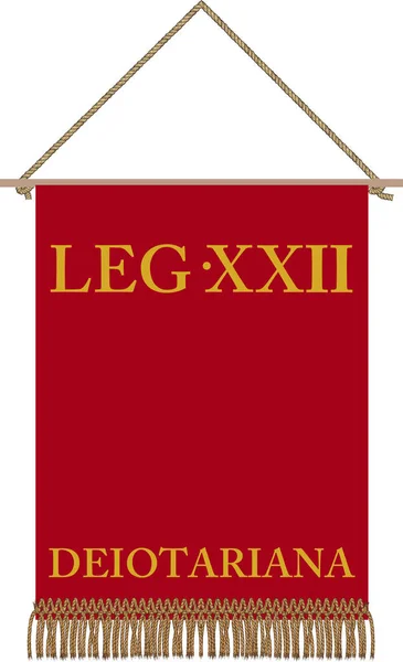 Vektor-Standard der Legio xxii deiotariana auf weißem Hintergrund — Stockvektor
