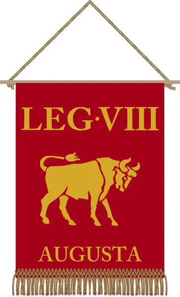 Standard vettoriale della Legio VIII Augusta su sfondo bianco — Vettoriale Stock