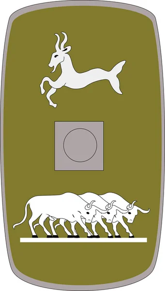 Escudo vectorial de la Legio III Gallica sobre fondo blanco — Vector de stock