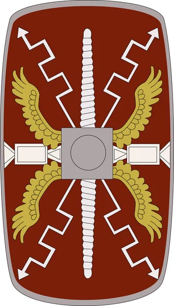 Bouclier vectoriel de Legio XIIII Gemina sur fond blanc — Image vectorielle