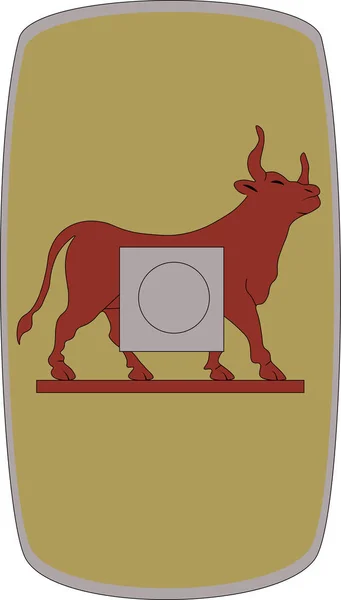 Escudo vectorial de la Legio VI Ferrata sobre fondo blanco — Vector de stock