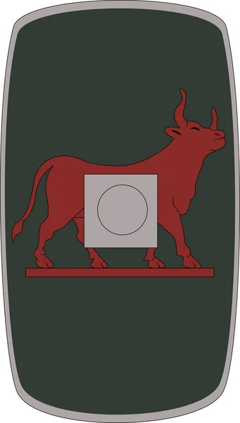 Escudo vectorial de la Legio VII Claudia sobre fondo blanco — Vector de stock