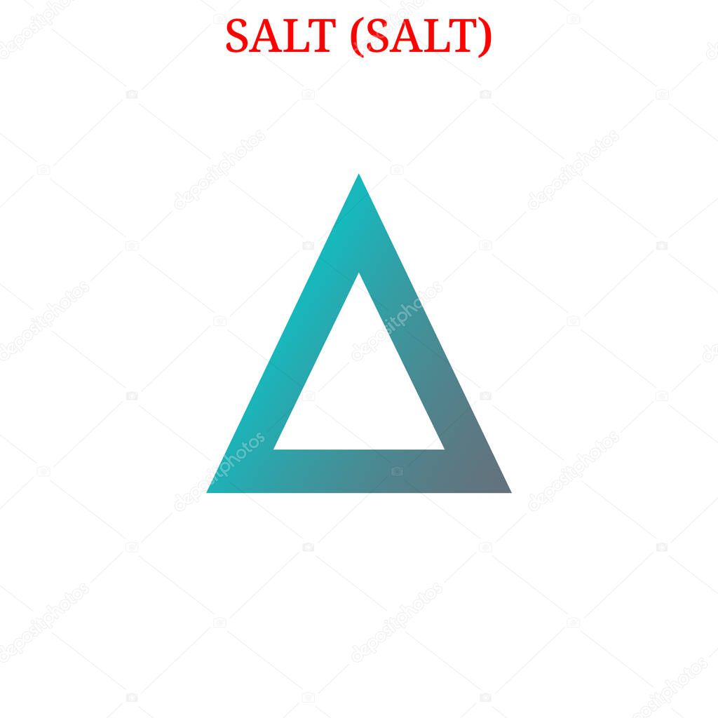 Vector SALT (SALT) digital cryptocurrency logo. SALT (SALT) icon. Vector illustration isolated on white background.