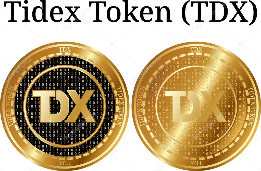 Set of physical golden coin Tidex Token (TDX)