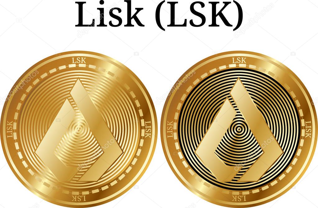 Set of physical golden coin Lisk (LSK)