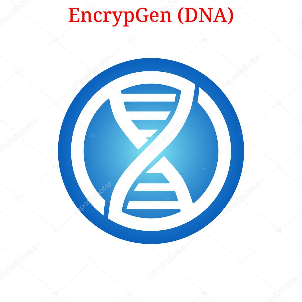 Vector EncrypGen (DNA) digital cryptocurrency logo. EncrypGen (DNA) icon. Vector illustration isolated on white background.