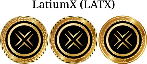 Conjunto de monedas de oro físicas LatiumX (LATX ) — Archivo Imágenes Vectoriales