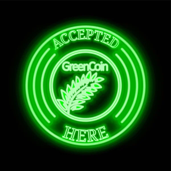 Greencoin (Gre) 受け入れここでサイン — ストックベクタ
