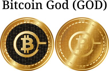 Fiziksel altın sikke Bitcoin Tanrı (Tanrı kümesi)