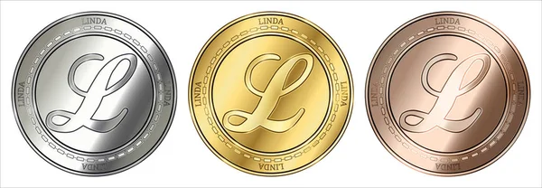 Linda (Linda) érme készlet. — Stock Vector