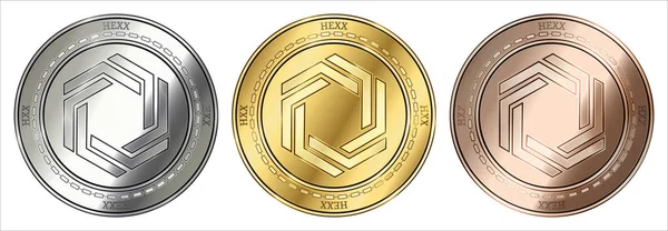 Набор монет Hexx (HXX) . — стоковый вектор