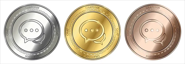 Набор монет ChatCoin (CHAT) . — стоковый вектор